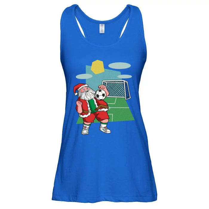 Christmas Soccer Ball Santa Hat Funny Sport Xmas Boys Gift Ladies Essential Flowy Tank