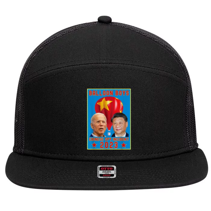 Chinese Surveillance Balloon Joe Biden Vs Xi Jinping 7 Panel Mesh Trucker Snapback Hat