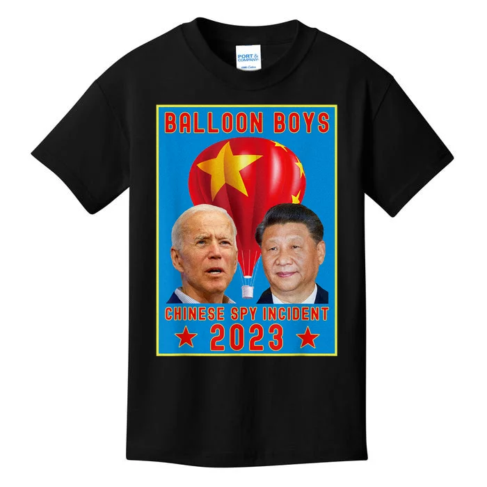 Chinese Surveillance Balloon Joe Biden Vs Xi Jinping Kids T-Shirt