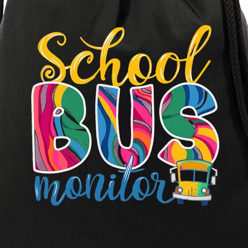 Cute School Bus Monitor Drawstring Bag