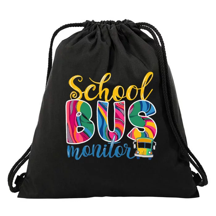 Cute School Bus Monitor Drawstring Bag