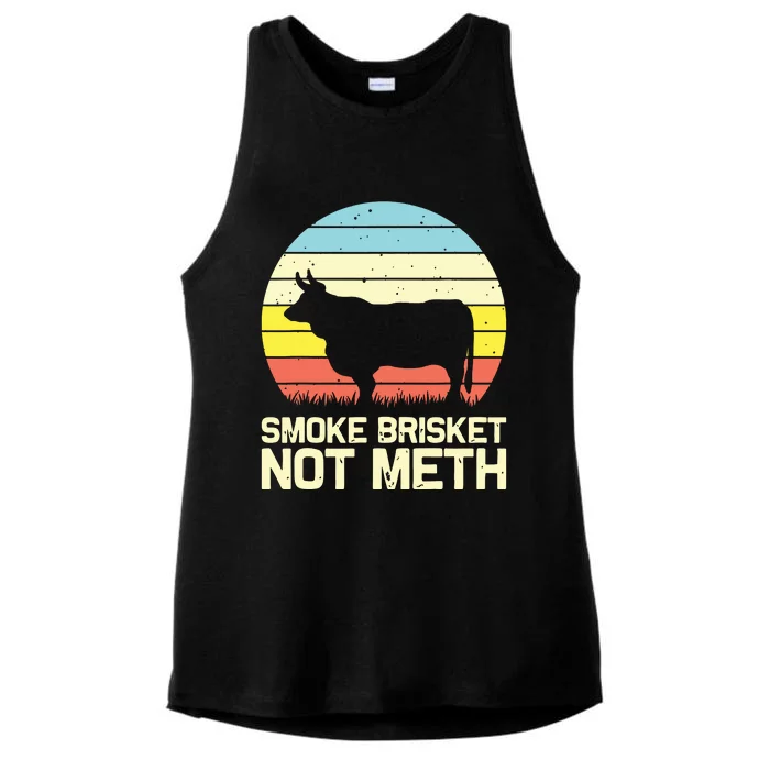 Cool Smoke Brisket Not Meth Funny Grilling Ladies Tri-Blend Wicking Tank