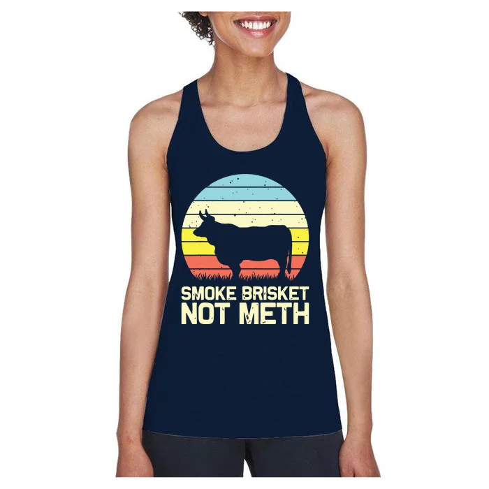 Cool Smoke Brisket Not Meth Funny Grilling Women's Racerback Tank