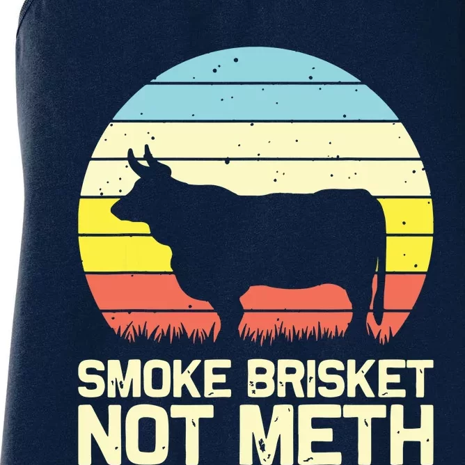 Cool Smoke Brisket Not Meth Funny Grilling Women's Racerback Tank