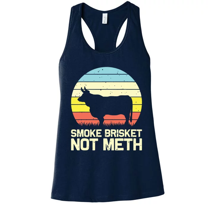 Cool Smoke Brisket Not Meth Funny Grilling Women's Racerback Tank