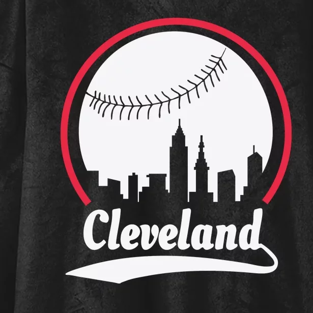 Cleveland Skyline Baseball Hooded Wearable Blanket