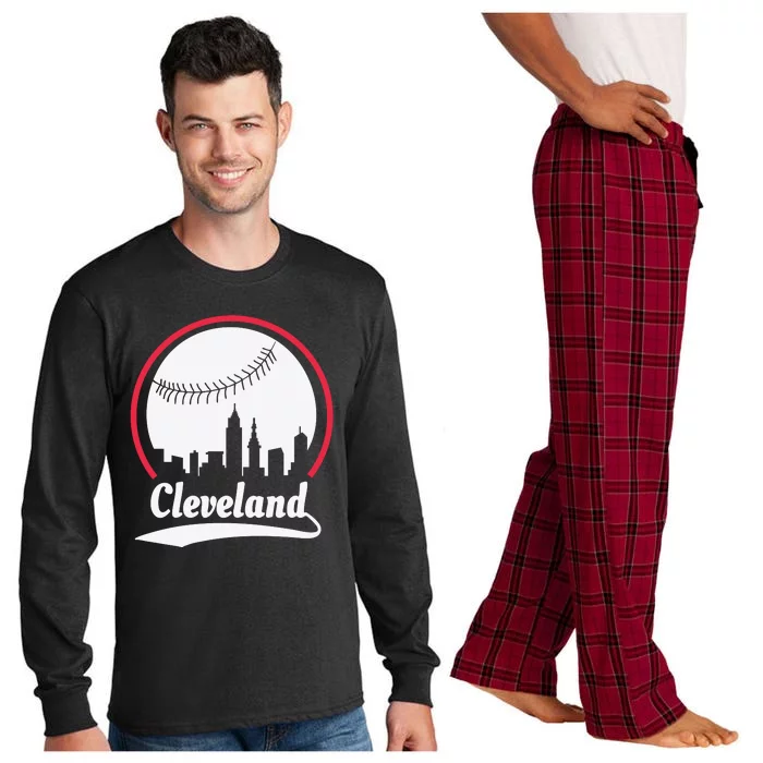 Cleveland Skyline Baseball Long Sleeve Pajama Set