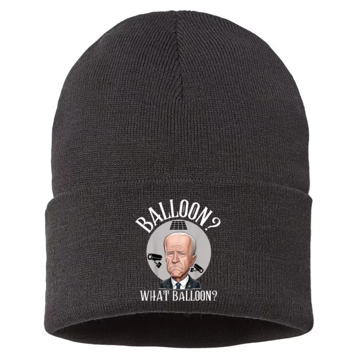 Chinese Spy Balloon What Balloon Funny Joe Biden Chinese Sustainable Knit Beanie