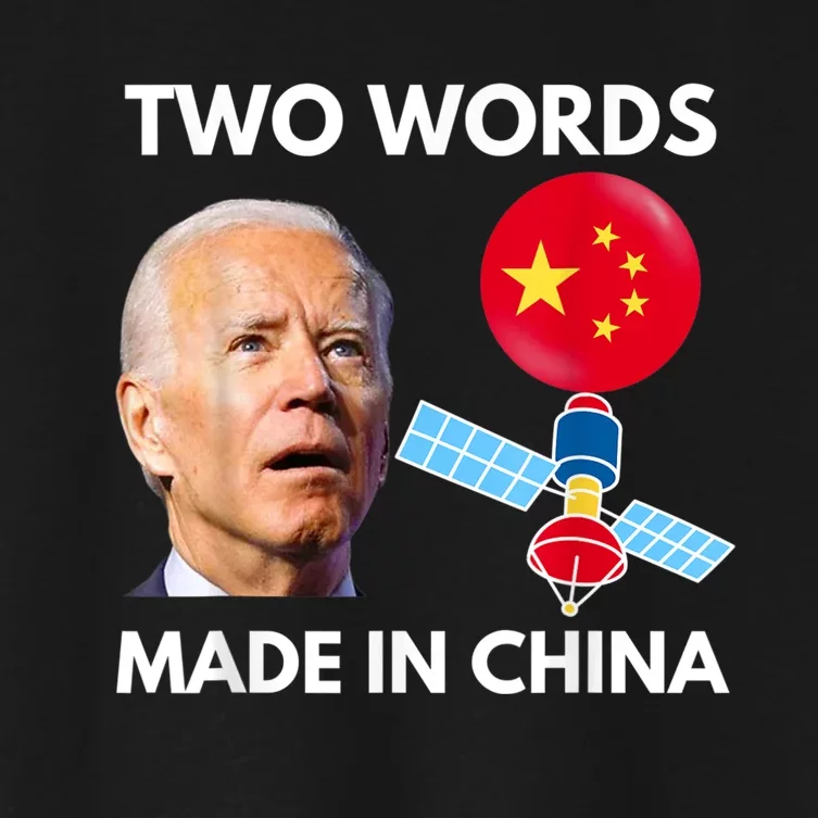 Chinese Spy Balloon Funny Surveillance Joe Biden China Flag Women's Crop Top Tee