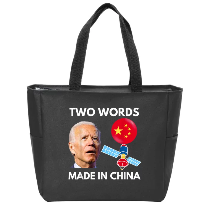 Chinese Spy Balloon Funny Surveillance Joe Biden China Flag Zip Tote Bag