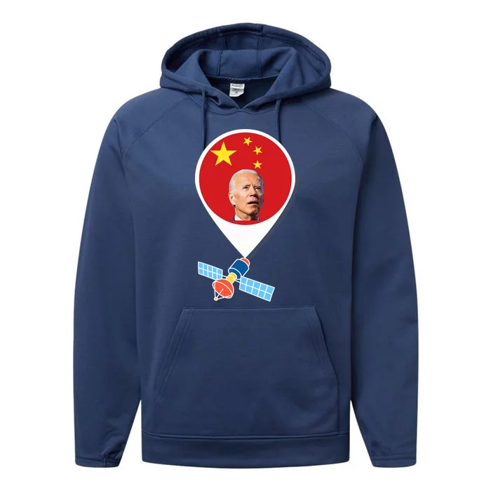 Chinese Spy Balloon Funny Surveillance Joe Biden China Flag Performance Fleece Hoodie