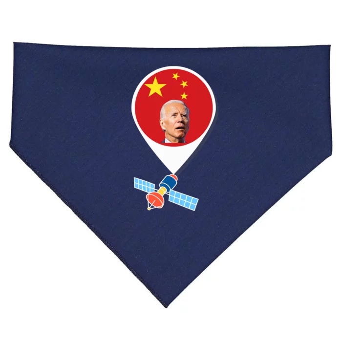 Chinese Spy Balloon Funny Surveillance Joe Biden China Flag USA-Made Doggie Bandana