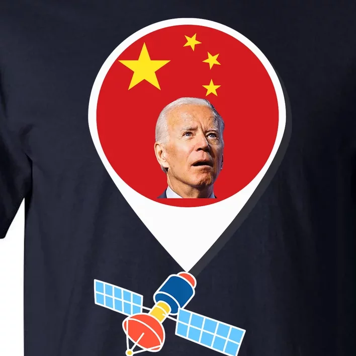 Chinese Spy Balloon Funny Surveillance Joe Biden China Flag Tall T-Shirt