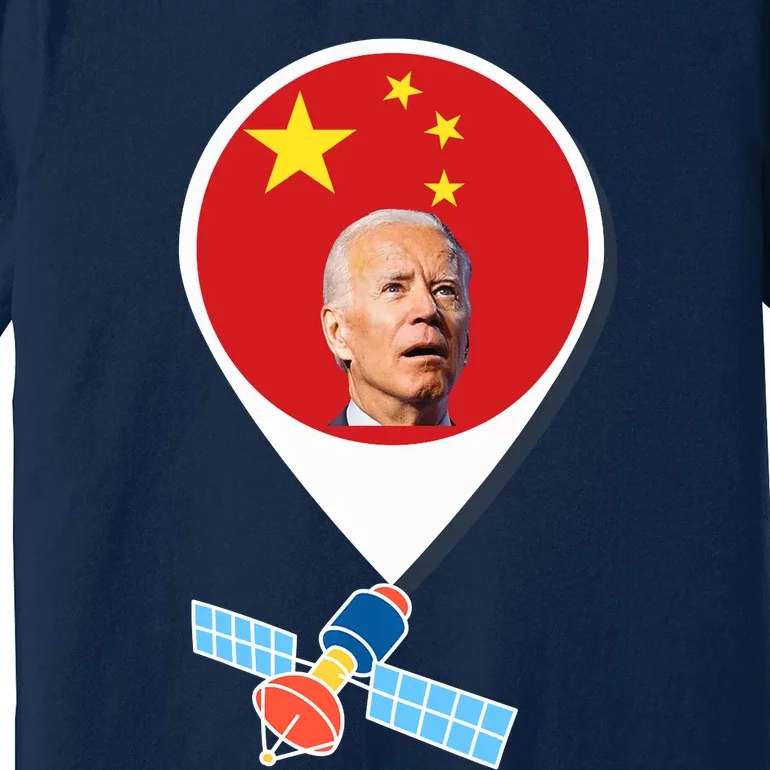 Chinese Spy Balloon Funny Surveillance Joe Biden China Flag Premium T-Shirt