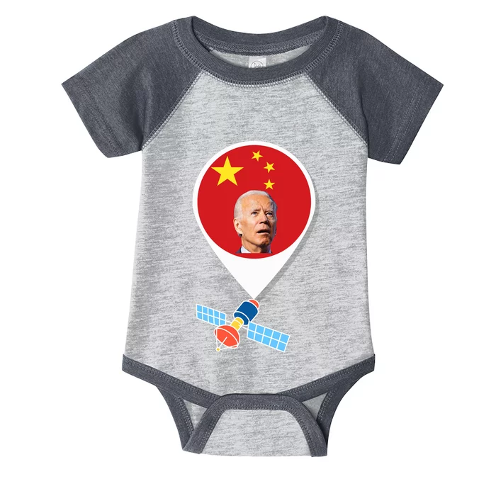 Chinese Spy Balloon Funny Surveillance Joe Biden China Flag Infant Baby Jersey Bodysuit