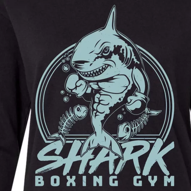 Cool Shark Boxing Gym Logo Womens Cotton Relaxed Long Sleeve T-Shirt