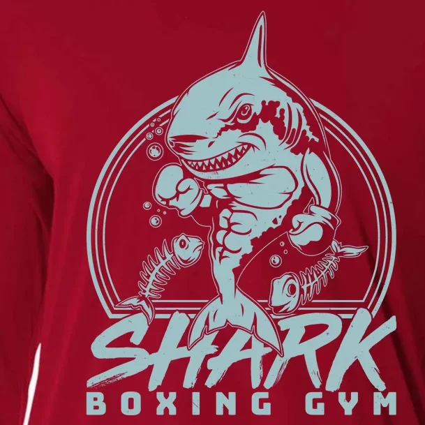 Cool Shark Boxing Gym Logo Cooling Performance Long Sleeve Crew