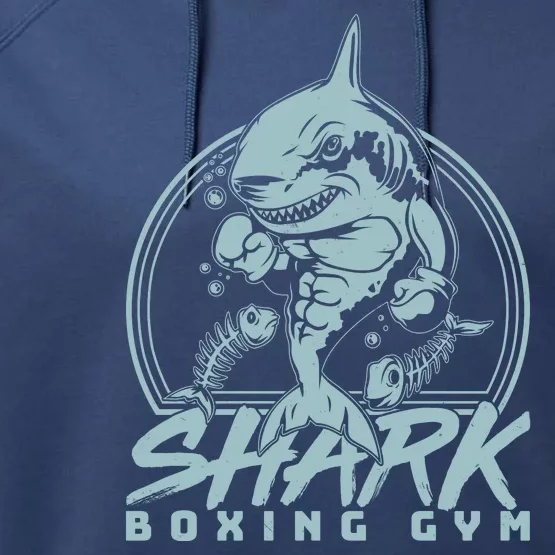 Cool Shark Boxing Gym Logo Performance Fleece Hoodie