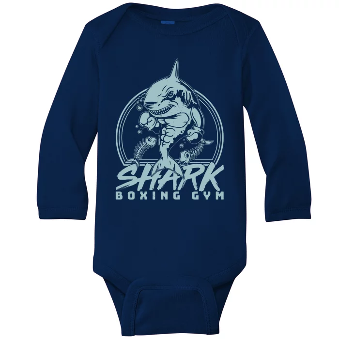 Cool Shark Boxing Gym Logo Baby Long Sleeve Bodysuit