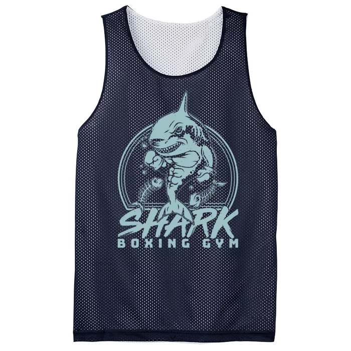 Cool Shark Boxing Gym Logo Mesh Reversible Basketball Jersey Tank