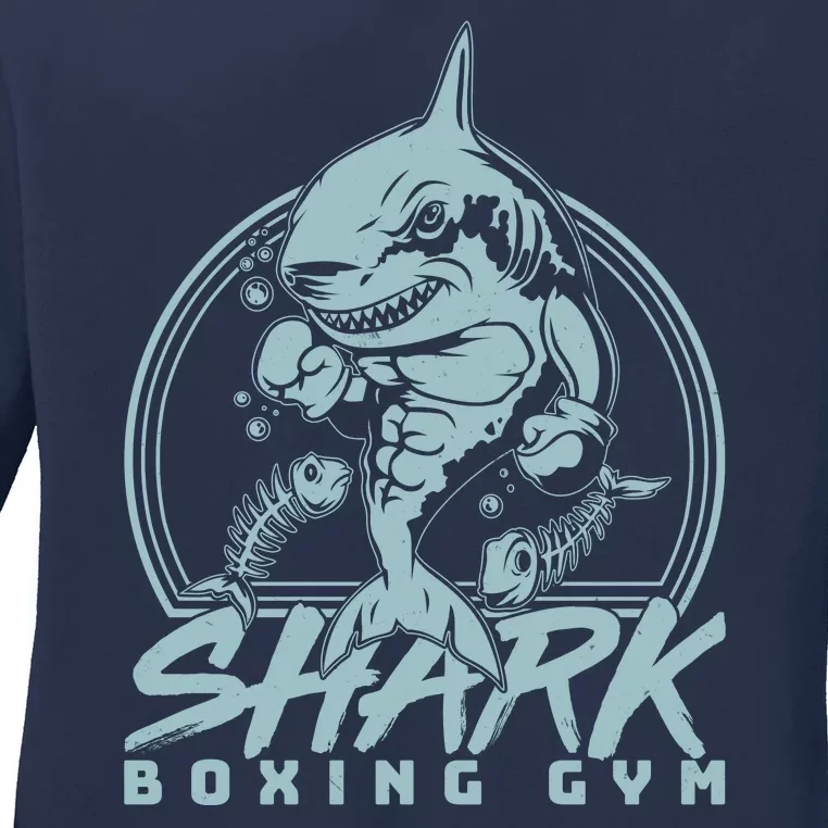 Cool Shark Boxing Gym Logo Ladies Long Sleeve Shirt