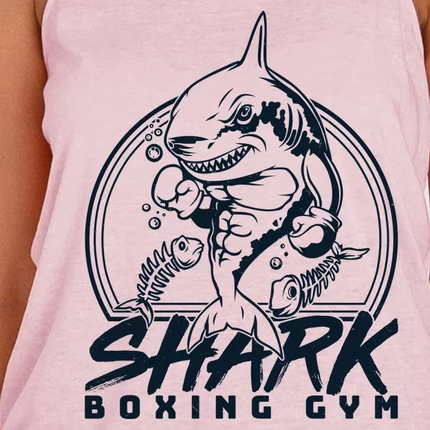 Cool Shark Boxing Gym Logo Women's Knotted Racerback Tank