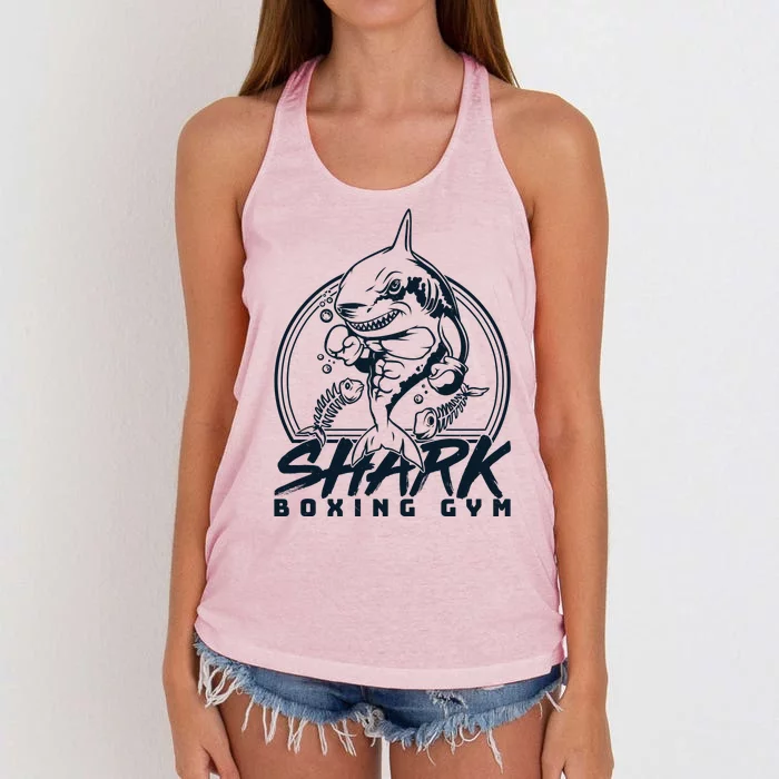 Cool Shark Boxing Gym Logo Women's Knotted Racerback Tank