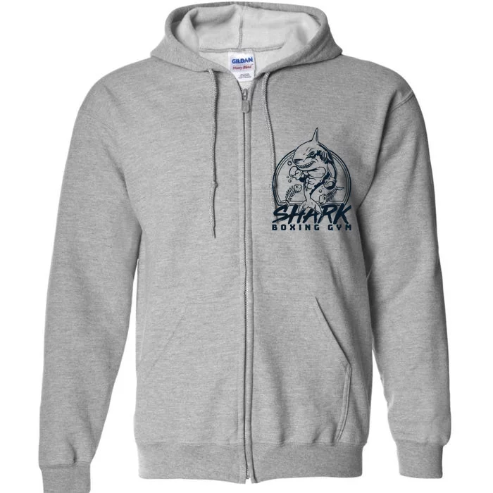 Cool Shark Boxing Gym Logo Full Zip Hoodie