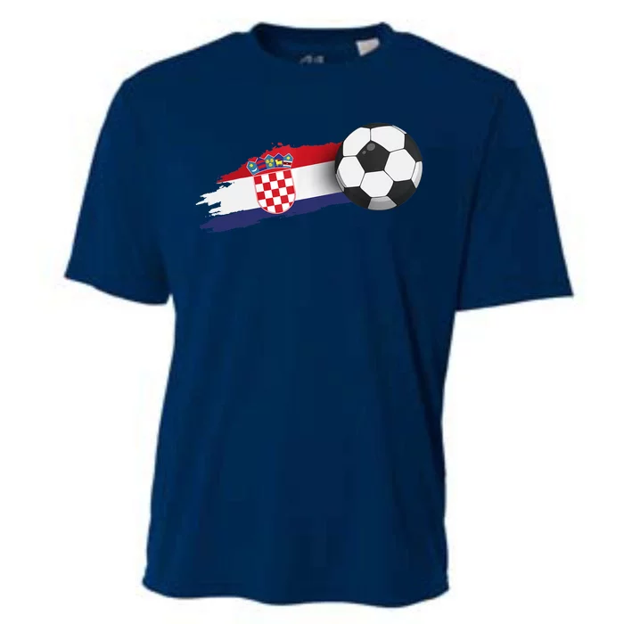 Croatia Soccer Ball Cooling Performance Crew T-Shirt