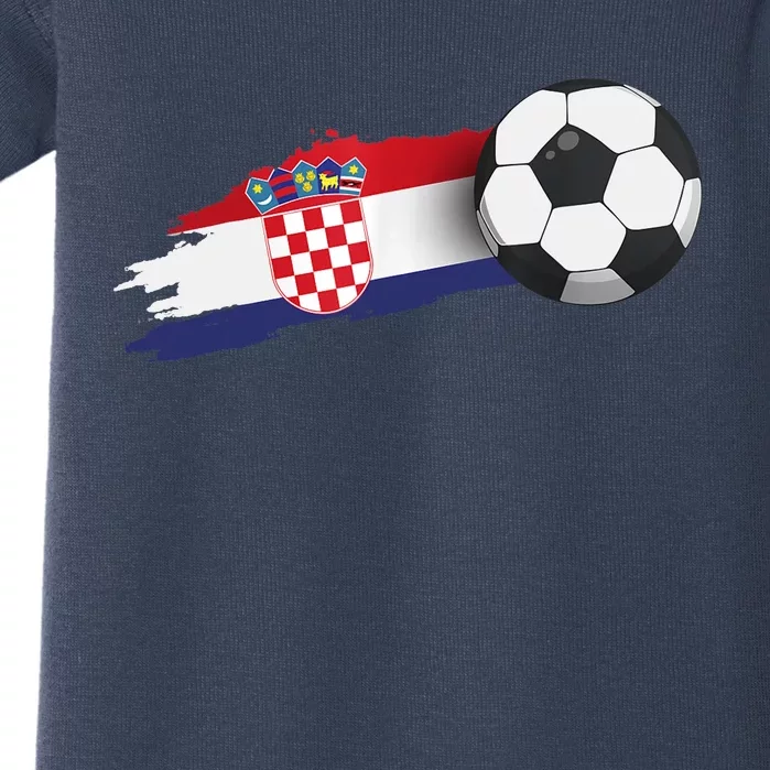 Croatia Soccer Ball Baby Bodysuit