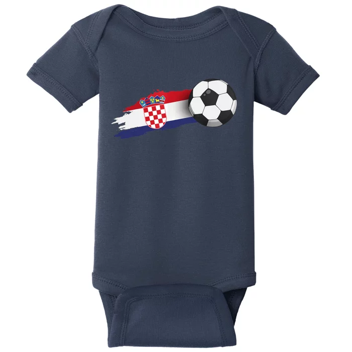 Croatia Soccer Ball Baby Bodysuit