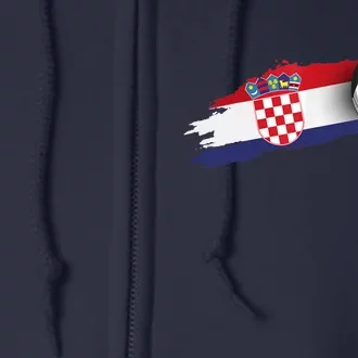 Croatia Soccer Ball Full Zip Hoodie