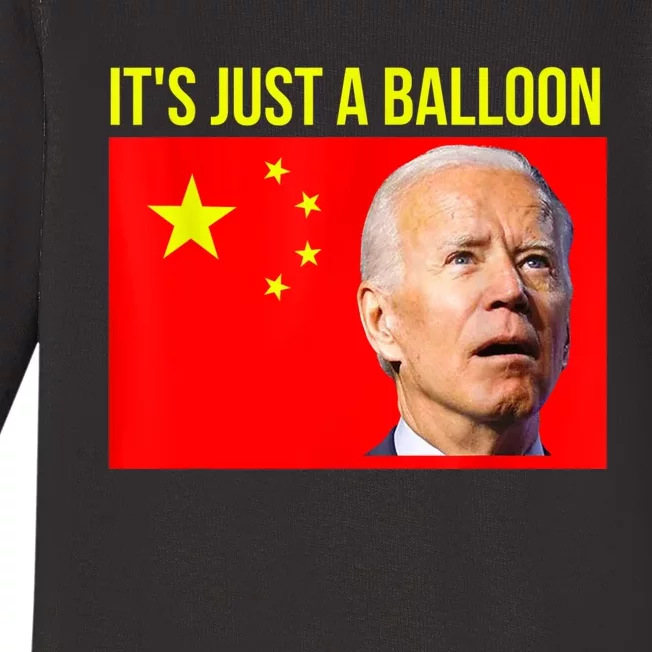 Chinese Spy Balloon Funny Surveillance Joe Biden Humor Baby Long Sleeve Bodysuit