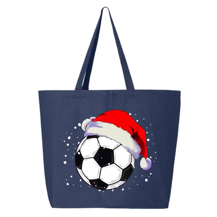 Christmas Soccer Ball Santa Hat Xmas Boys Sport 25L Jumbo Tote