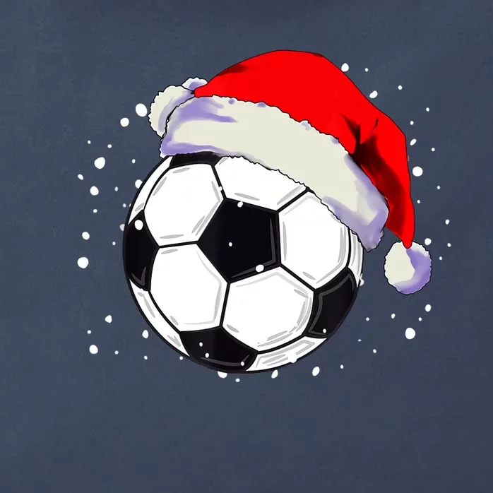 Christmas Soccer Ball Santa Hat Xmas Boys Sport Zip Tote Bag