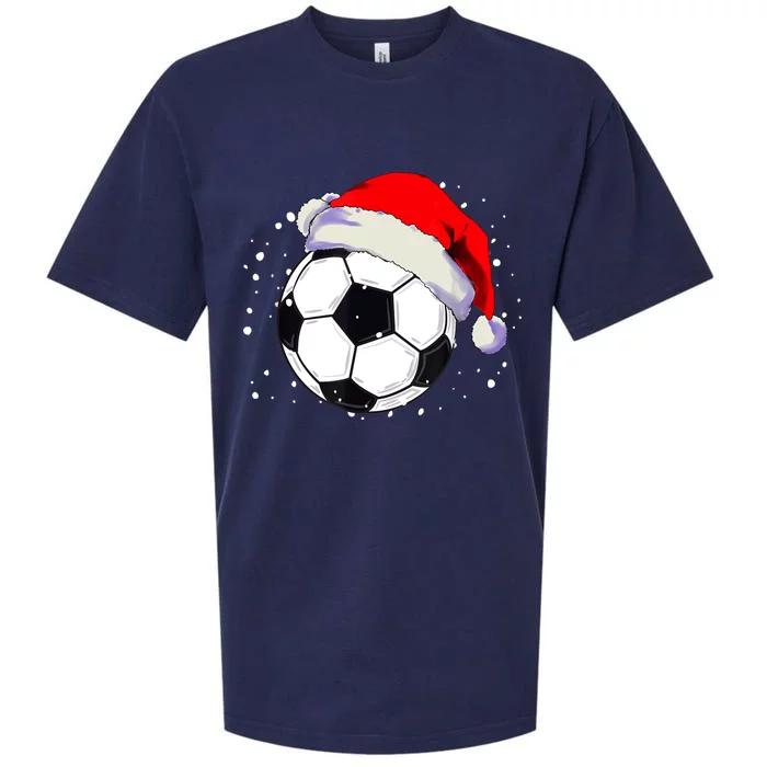 Christmas Soccer Ball Santa Hat Xmas Boys Sport Sueded Cloud Jersey T-Shirt