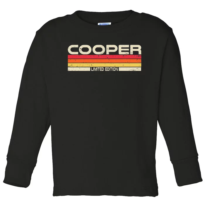 Cooper Surname Birthday Family Reunion 80s 90s Sunset Toddler Long Sleeve Shirt