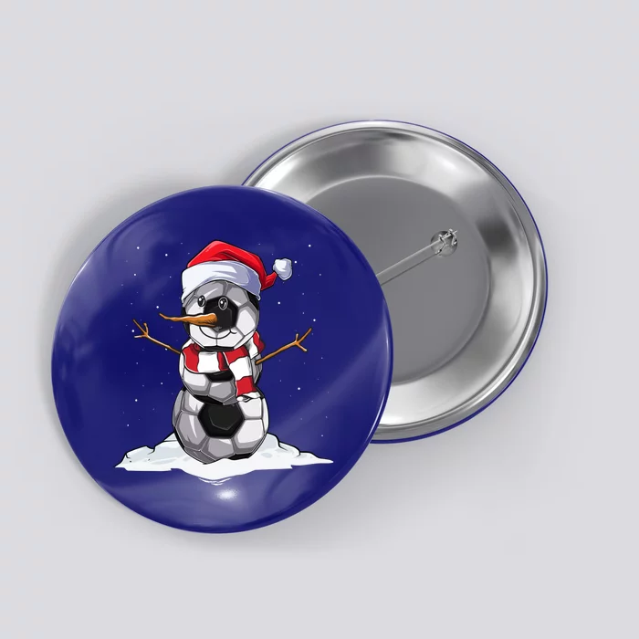 Christmas Soccer Ball Snow Cute Xmas For Boys Girls Gift Button