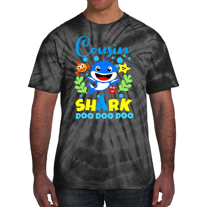 Cousin Shark Birthday Cousin Shark Family Mother's Day Tie-Dye T-Shirt