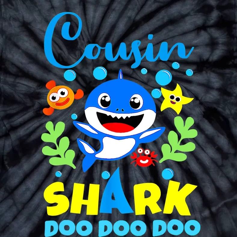 Cousin Shark Birthday Cousin Shark Family Mother's Day Tie-Dye T-Shirt