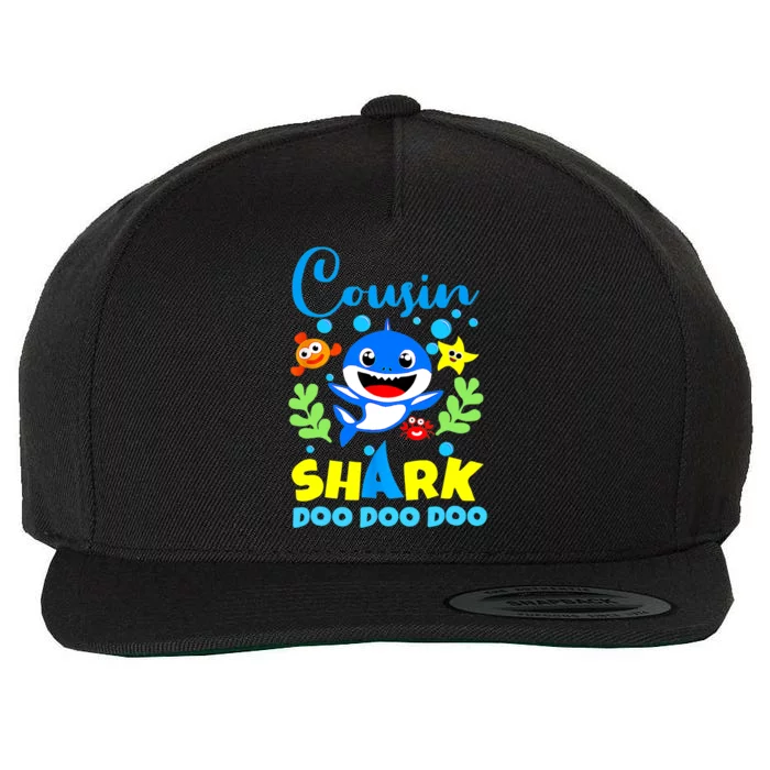 Cousin Shark Birthday Cousin Shark Family Mother's Day Wool Snapback Cap