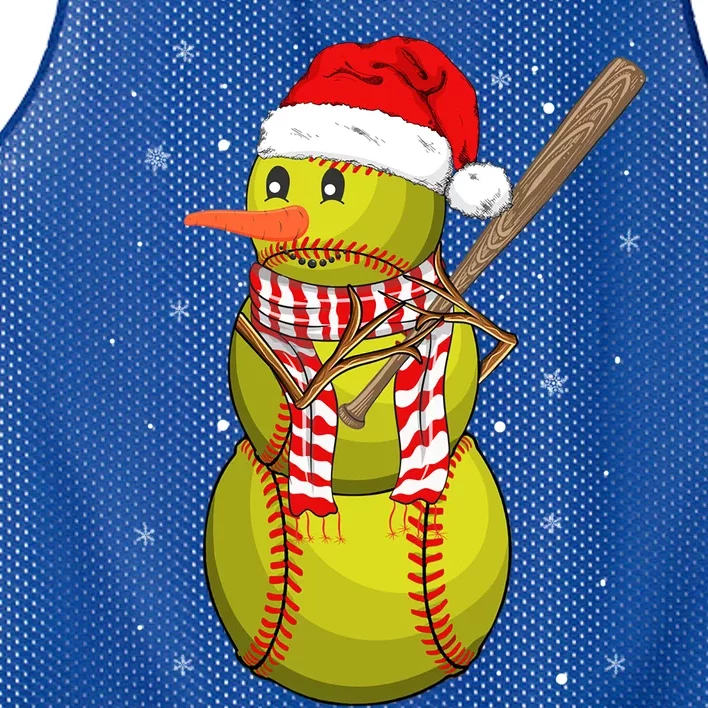 Christmas Softball Bat Snow Santa Snowflake Cool Gift Mesh Reversible Basketball Jersey Tank