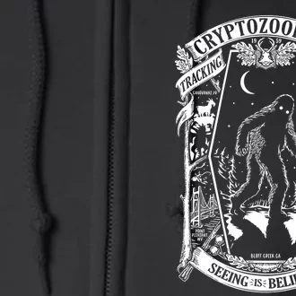 Cryptozoology Society Bigfoot Mothman Cryptid Loch Ness Full Zip Hoodie