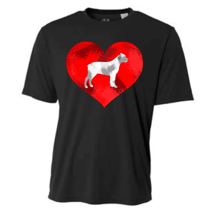 Cute Staffordshire Bull Terrier Dog Red Heart Valentines Day Gift Cooling Performance Crew T-Shirt