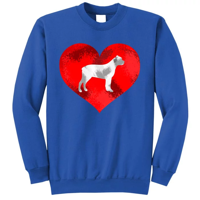 Cute Staffordshire Bull Terrier Dog Red Heart Valentines Day Gift Tall Sweatshirt