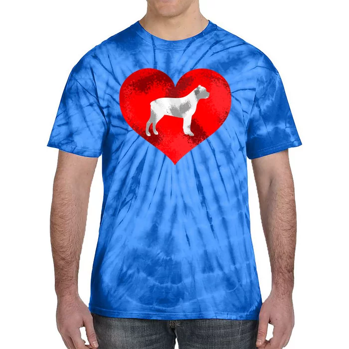 Cute Staffordshire Bull Terrier Dog Red Heart Valentines Day Gift Tie-Dye T-Shirt