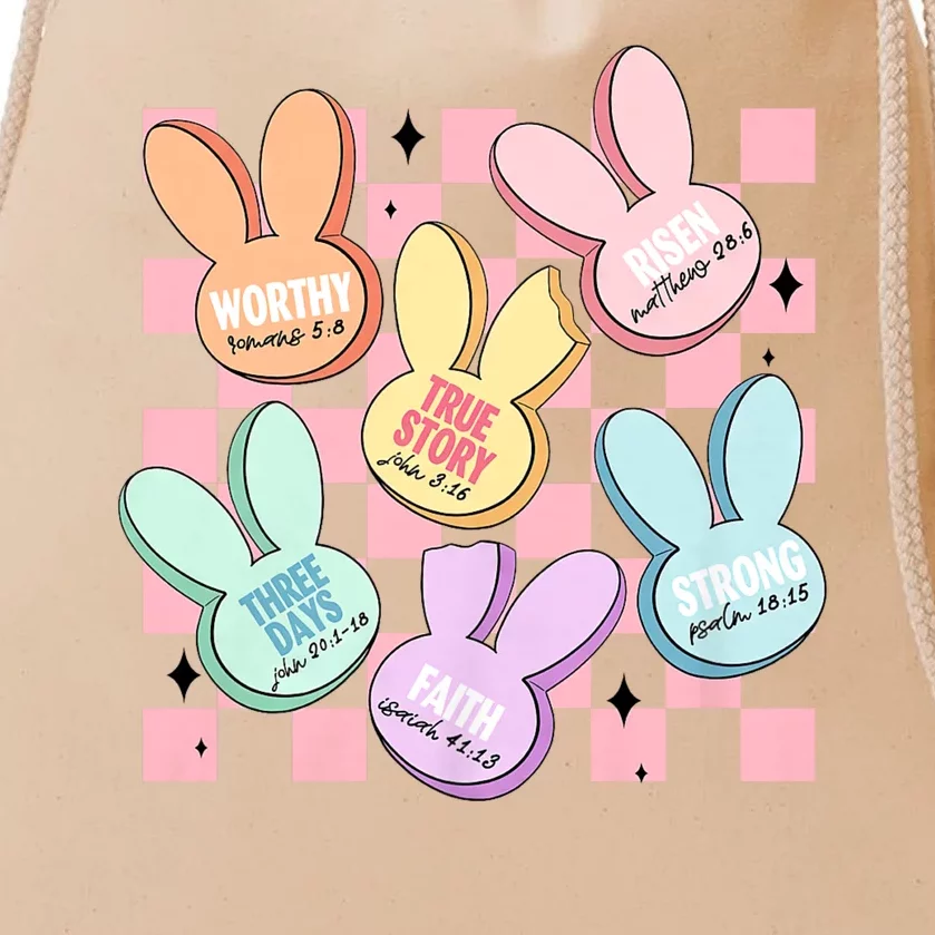 Candy Sweet Bunny Bible Christian Easter Day Drawstring Bag