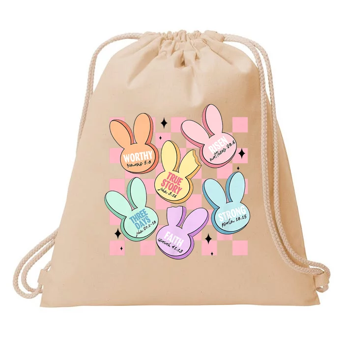 Candy Sweet Bunny Bible Christian Easter Day Drawstring Bag