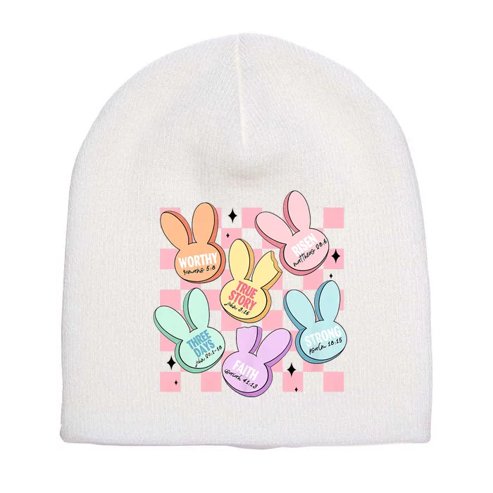 Candy Sweet Bunny Bible Christian Easter Day Short Acrylic Beanie