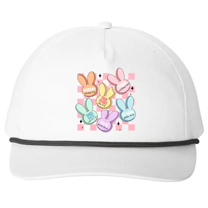 Candy Sweet Bunny Bible Christian Easter Day Snapback Five-Panel Rope Hat